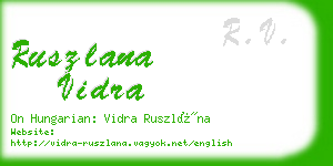 ruszlana vidra business card